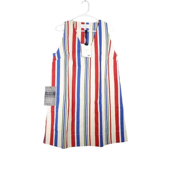Pomander Place Striped Mini Dress - Red, Blue, White - Picture 2 of 11